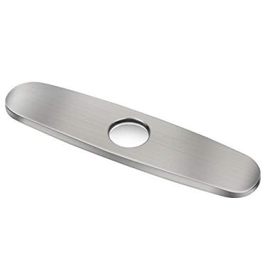 Imagem de KWODE Placa de convés de tampa de furo único de 25 cm, placa de guarnição de aço inoxidável para torneira de pia de cozinha de 1 ou 3 furos, cobrindo furos de montagem não utilizados