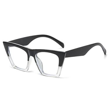 Imagem de Óculos anti-blu-ray de alta definição, armação de óculos quadrada elegante e simples, personalidade, cor de pigmento, 6, tamanho único