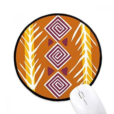 Imagem de DIYthinker Brown Line Totems México Civilização Antiga Mouse Pad Desktop Office Tapete Redondo para Computador
