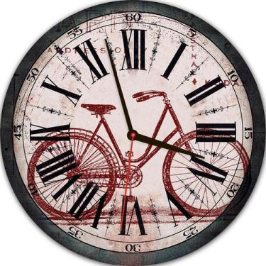 Imagem de Relógio De Parede Estilo Rústico Retrô Bicicleta 30 Cm - Viva Tinta