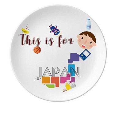 Imagem de Prato de porcelana do mapa Jogos de Tóquio Japão Prato redondo para jantar masculino