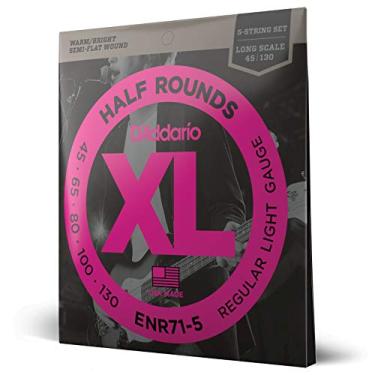 Imagem de Encordoamento Para Baixo 5 Cordas Escala Longa Semi-Flat .045-.130 D'Addario Half Rounds ENR71-5