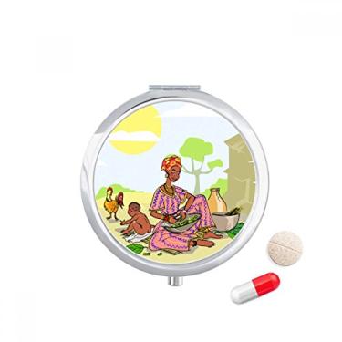 Imagem de Black Women — Porta-comprimidos aborígenes africanos para crianças, caixa de armazenamento de remédios
