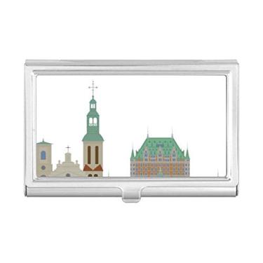 Imagem de Porta-cartões de visita com desenho de marco e prédios de cidade do Canadá