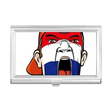 Imagem de Capa com a bandeira dos Países Baixos para a cabeça de maquiagem facial gritando porta-cartões