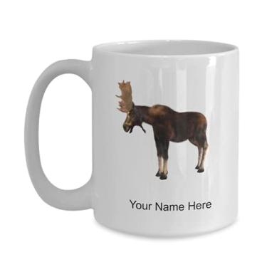 Imagem de Caneca de alce personalizada, copo de café de alce, ideia de presente de alce, copo de alce personalizado, caneca de alce personalizada - caneca de café de 425 g