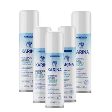 Imagem de Kit 5 Shampoo A Seco Karina Volume Frescor Para Os Cabelos Retira Oleo