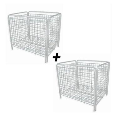 Imagem de 2 Cesto Porta Expositor Fraldas Farmácia Bola Utilidades