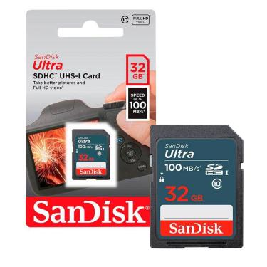 Imagem de Cartão De Memória Sd Sandisk Ultra 32Gb, Classe 10, 100Mb/S - Sdsdunr-032G-Gn3In