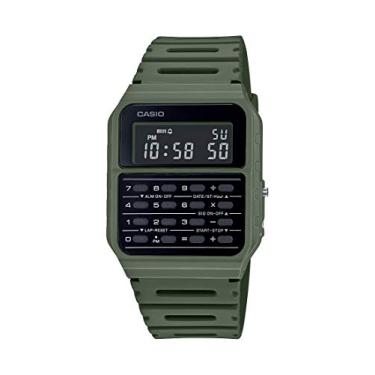 Imagem de Casio Relógio masculino vintage CA53W-1 calculadora, Verde, Relógio de quartzo