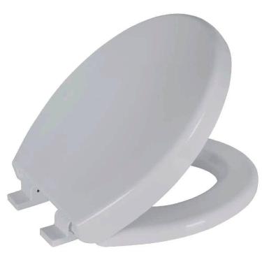 Imagem de Assento Sanitário Convencional Oval Universal Cinza Claro Tampa para Vaso Incepa com Fechamento Suave