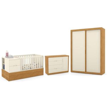 Imagem de Dormitório Completo Infantil Tutto New 2 Portas de Correr, Cômoda e Berço Multifuncional Formare - Matic Móveis