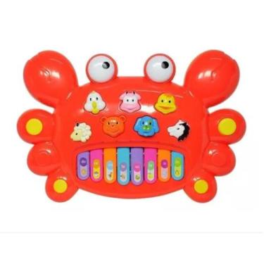 Imagem de Piano Teclado Musical Siri Infantil Sons Vermelho - Crab Piano
