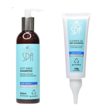 Imagem de Kit Grandha Urbano Spa Blue Hair Therapy Combate Queda e Capilar Calvície (Soft Mind Shampoo 250ml + Gel Pre-Shampoo 120g)