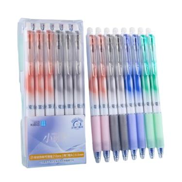 Imagem de 12 peças/caixa - cabeça de cartucho de caneta neutra apagável de 0,5 mm - caneta neutra apagável a quente - azul - pacote com 12