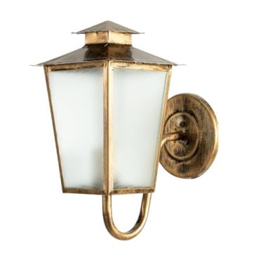 Imagem de Kit 3 Luminárias Lustre Arandela Colonial de Vidro Mini Boreal 14B (Ouro Velho)