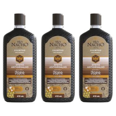 Imagem de Kit 3 Tio Nacho Shampoo Antigrisalho 415ml - Antiqueda e Henna Egípcia Vegetal