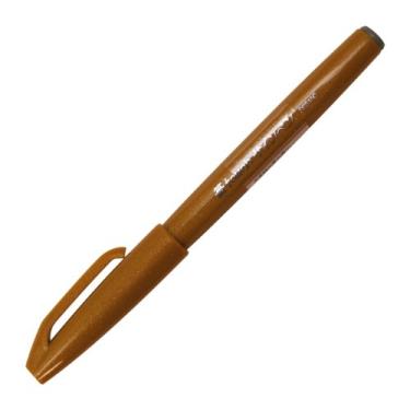 Imagem de Pentel Caneta Fude Touch, ocre amarelo, caneta de feltro como pincelada (SES15C-Y)