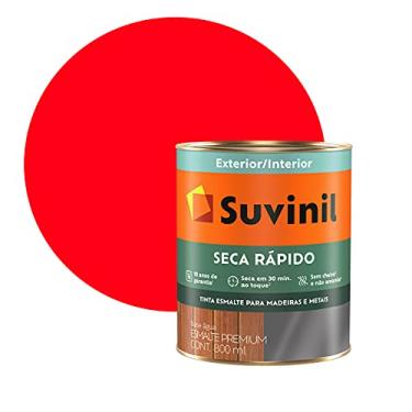 Imagem de Tintas Suvinil para madeiras e metais esmalte brilhante seca rapido 0,9L - Vermelho - 53700488
