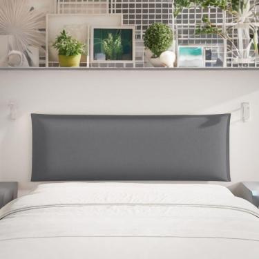 Imagem de Painel Cabeceira De Parede Perro 1,40 Cama Casal Estofada cinza