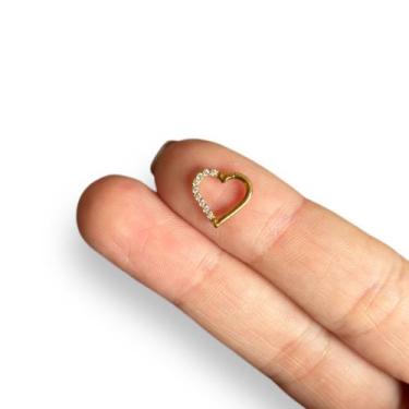 Imagem de Piercing Titânio Daith Coração Cravejado Fecho Click - Rarasteel Pierc