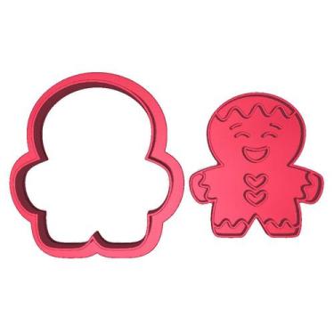 Imagem de Cortador Marcador Natal Gingerbread Gengibre Sorrindo - DOCE IMPRESSO,