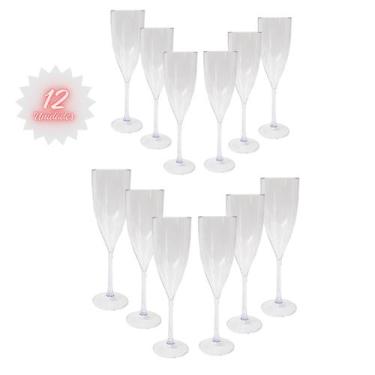 Imagem de Kit Taça Champanhe Espumante Acrílico 180ml Transparente Premium - LSC