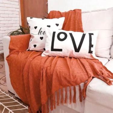 Imagem de Composição / Kit 3 itens - Manta Love - Almofadas 40cm x 40cm e 35cm x