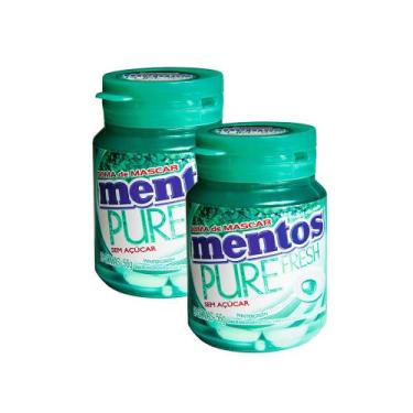 Imagem de Kit 2 Chiclete Mentos Pure Fresh Sabor Wintergreen Sem Açúcar 28 Unida