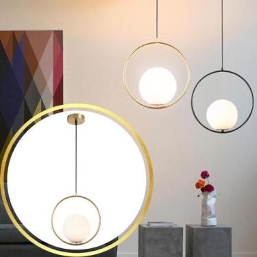 Imagem de Luminária Pendente 126cm Suspensa Jabuticaba Globo Vidro 15cm Teto Gim