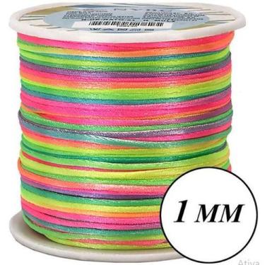 Imagem de Rolo de 100 Metros cordão fio de cetim r de rato linha pulseira macram