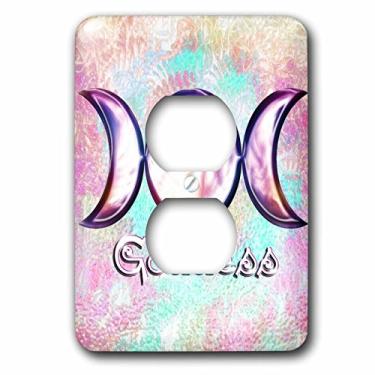 Imagem de 3dRose Capa de saída de 2 tomadas com símbolo da deusa da lua tripla lsp_103657_6, multicolorida