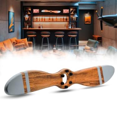 Imagem de Hélice De Avião Antigo Decorativo Tamanho Grande Em Madeira (Natural/Branco)