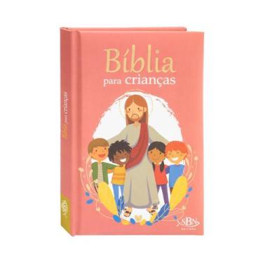 Imagem de Bíblia Para Crianças C/ Ilustrações Histórias Bíblicas ROSA - Todolivr