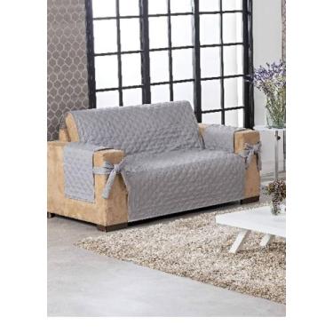Imagem de Capa para sofá avulsa 2 lugares matelada com laço cinza - BruceBaby Bo