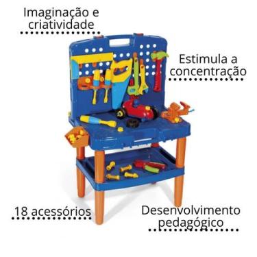 Imagem de Bancada maleta de ferramentas brinquedo infantil poliplac 45 peças - M