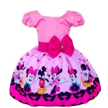 Imagem de Vestido Temático Infantil Festa Minnie Apaixonada - Nalu_kids, 4, Rosa