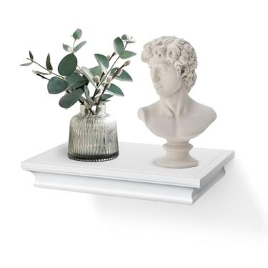 Imagem de AHDECOR Prateleiras flutuantes brancas montadas na parede, prateleira de armazenamento de parede mais profunda para decoração de casa, super resistente, fácil de instalar, 30,5 cm de largura, 19,7 cm de profundidade