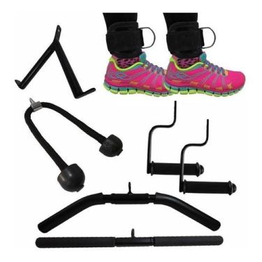 Imagem de Kit 8 Peças Puxadores Cross Over Reto Curvo Gluteo Corda - FamaFit