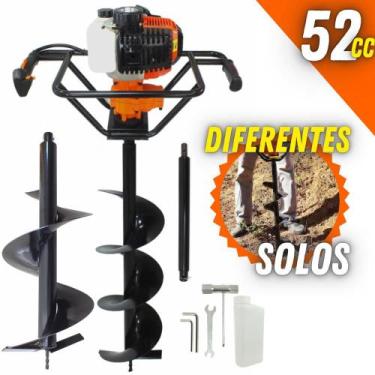 Imagem de KIT Perfurador de Solo Vulcan VPS520 2T 52CC 2,5CV com Broca 80x20cm +