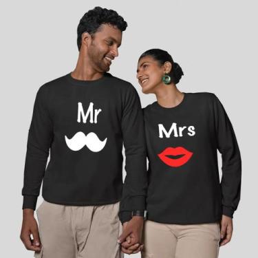 Imagem de Kit 2 Blusas Frio Moletom Careca Sem Capuz Casal Namorados Mrs - MP Mo