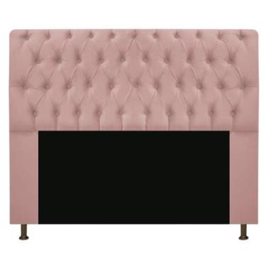 Imagem de Cabeceira Estofada Lady 160 cm para Cama Queen Size com Capitonê Suede