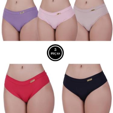 Imagem de Kit 5 Calcinha Modeladora Básica Conforto - Bella da Serra Modas, M