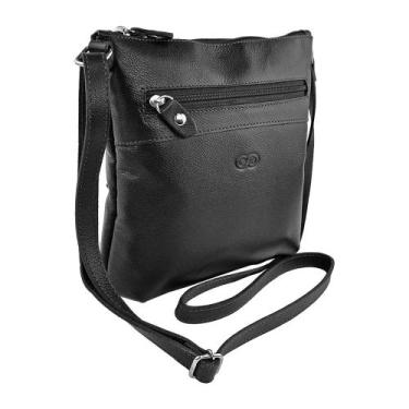Imagem de Bolsa Transversal CRAVINA em Couro Galvani, Preto