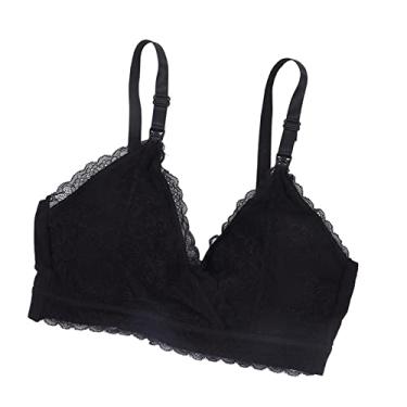 Imagem de Sutiã de Amamentação para Gestantes Roupas Confortáveis ​​sutiã de Amamentação Elegante para Mulheres Grávidas Alça de Ombro Ajustável (Preto)
