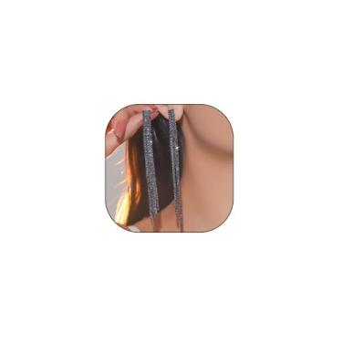 Imagem de Brincos pendentes de borla de strass prata para mulheres, vestido longo com franja, brincos de gota de formatura, brincos de lustre, joias para presente 2024, Large, Zinco Strass, Strass