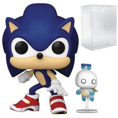Imagem de POP Jogos: Boneco de vinil Sonic The Hedgehog with Chao Funko (incluído com caixa protetora compatível), multicolorido, 9,5 cm