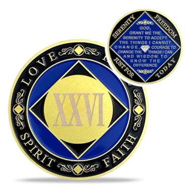 Imagem de Medalhões de 26 anos NA - fichas anônimas de recuperação de narcóticos - Moeda de sobriedade limpa de 26 anos - (anos 1-30) Journey Celebrate Recovery Addicts - Presentes de narcóticos anônimos para