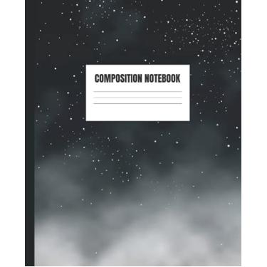 Imagem de Composition Notebook: 7.5 x 9.25 in, 100 Pages of WIDE Ruled Lined | For Elementary, Middle School Kids, High School, or College Students | Stars Black Galaxy Space Cover