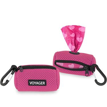 Imagem de Best Pet Supplies Pacote com 2 bolsas de cocô de cachorro, acessório de trela, colorido, bolsa de malha reutilizável para viagens, caminhadas, parques e uso ao ar livre, macio e durável com clipe -